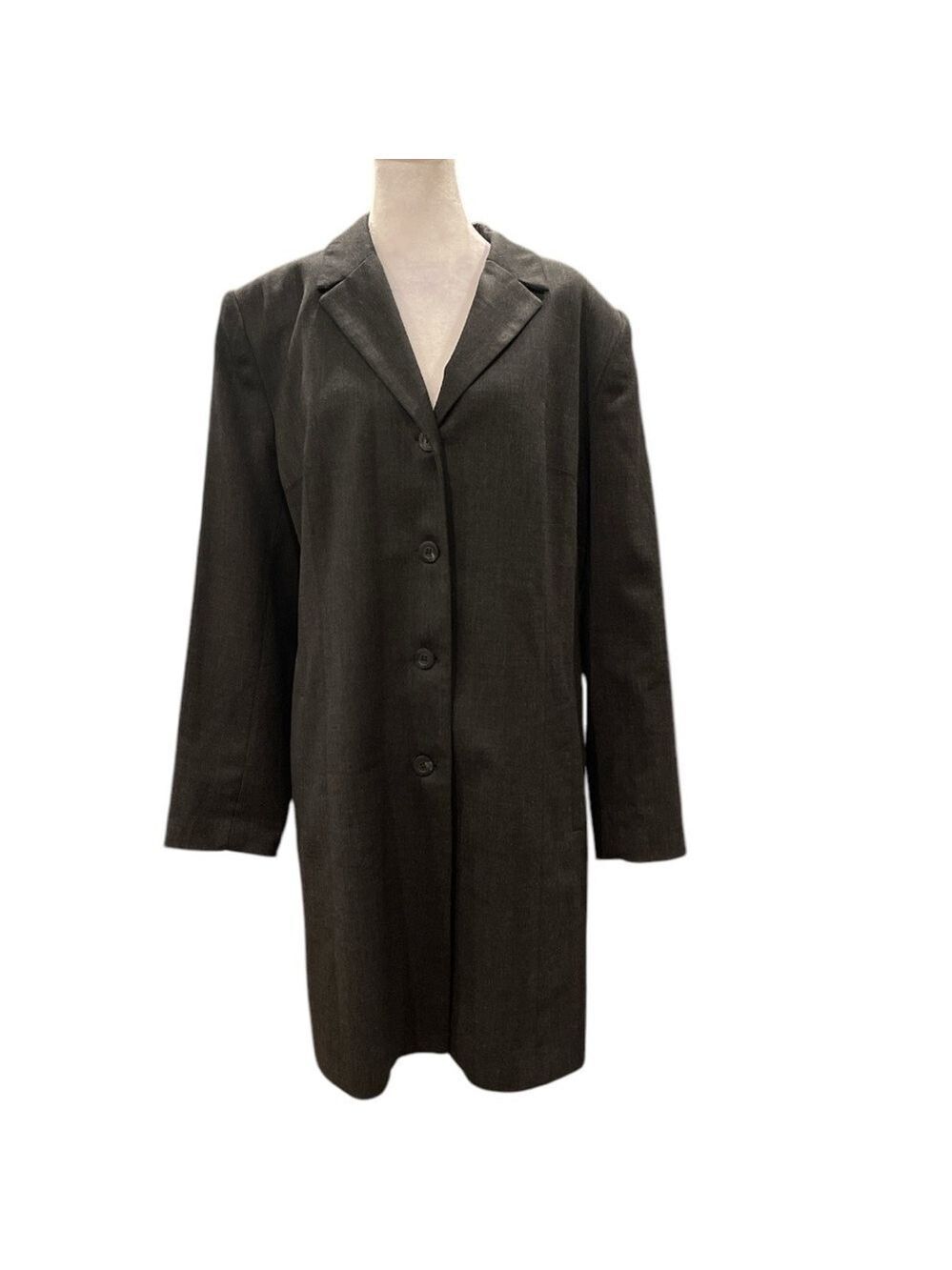 SPORT COLLECTION SZ 14 heathered gray lined lightweight long coat vintage